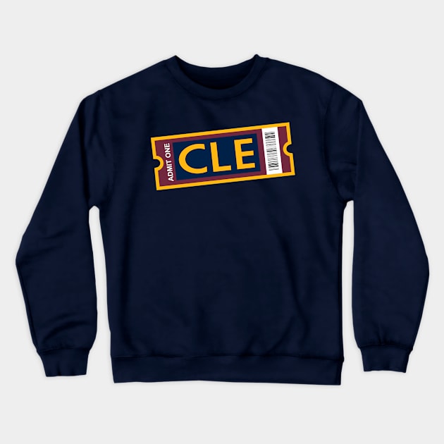 CLE Bball Ticket Crewneck Sweatshirt by CasualGraphic